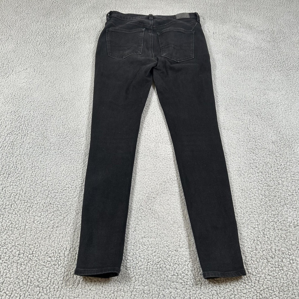 American Eagle Jegging Jeans Womens 6 Black High Rise Skinny Stretch Denim Pants - Picture 2 of 16